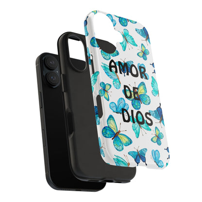 Amor De Dios Mariposa Azul-Tough Phone Cases