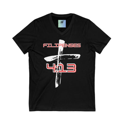 Men Jersey Short Sleeve V-Neck Tee- (Flilipenses 4:13)