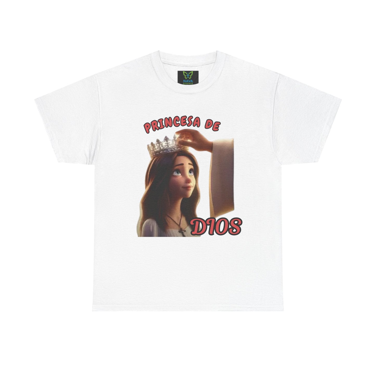 Women Heavy Cotton Tee with 'Princesa de Dios' Design, Cute Gift for Women, Casual Wear, Birthday Present, Trendy T-Shirt, Stylish