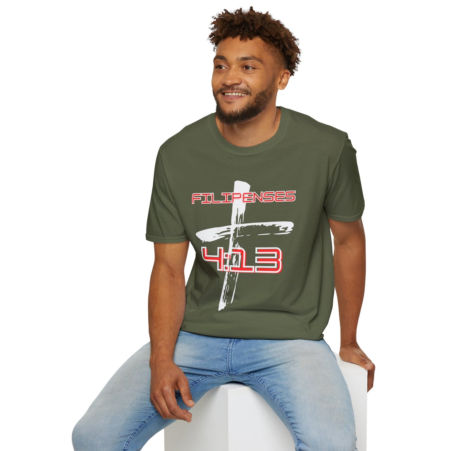 Men Softstyle T-Shirt-- Filipenses 4:13