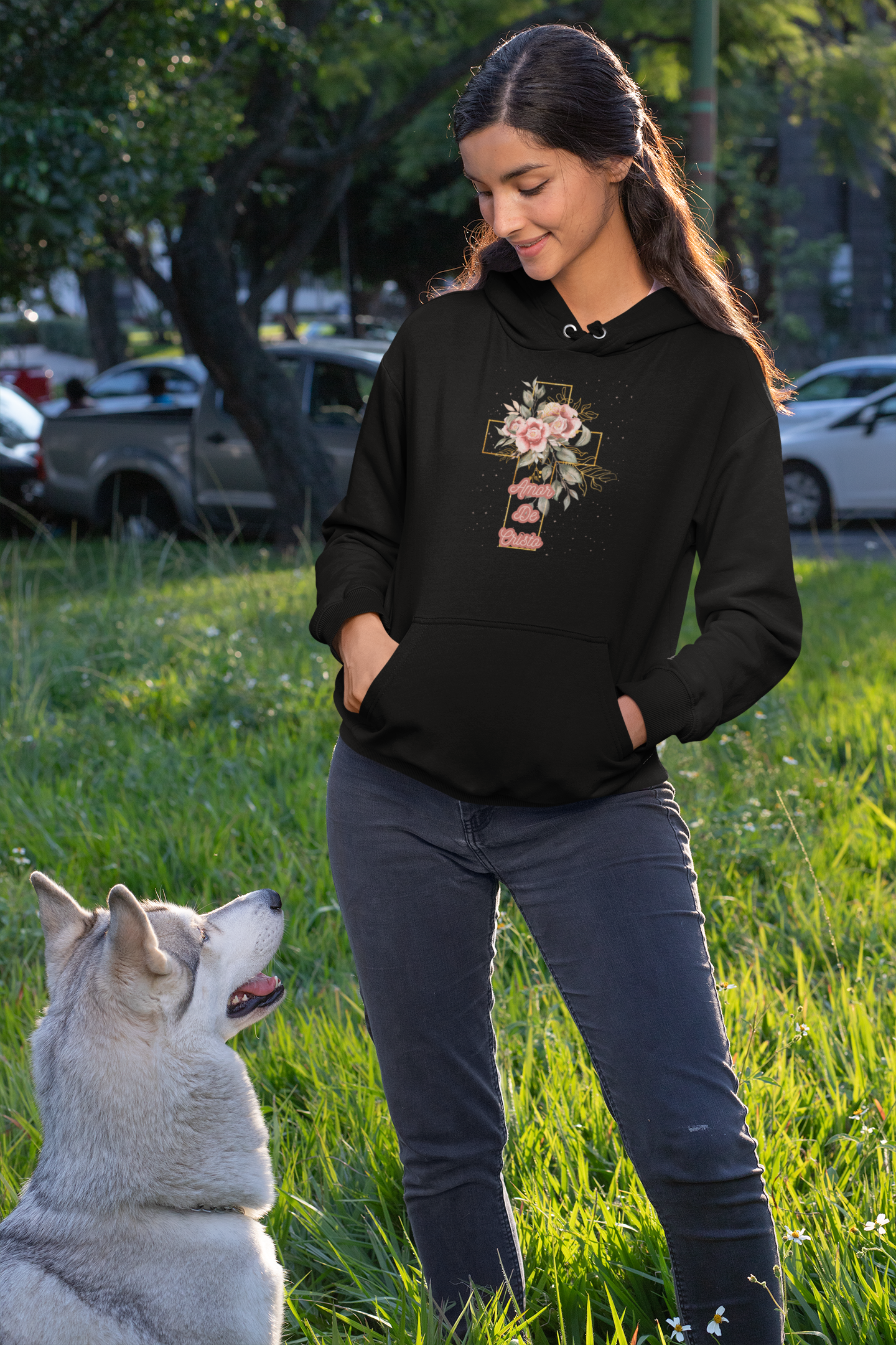 Women College Hoodie-- Amor De Cristo