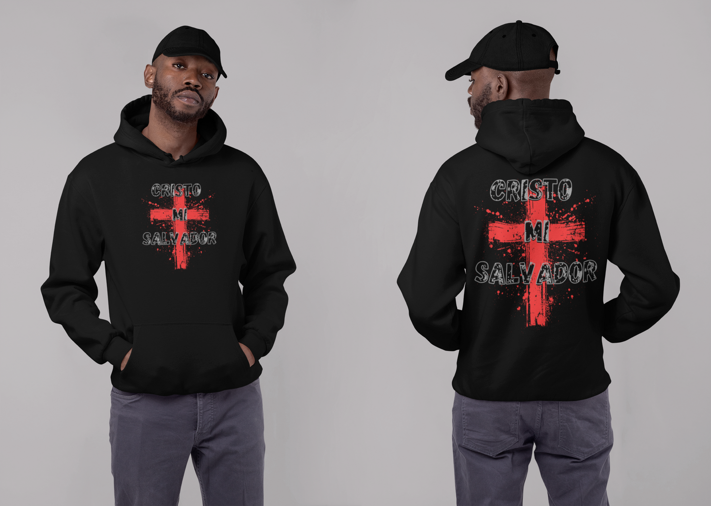 Men College Hoodie-- Cristo Mi Salvador