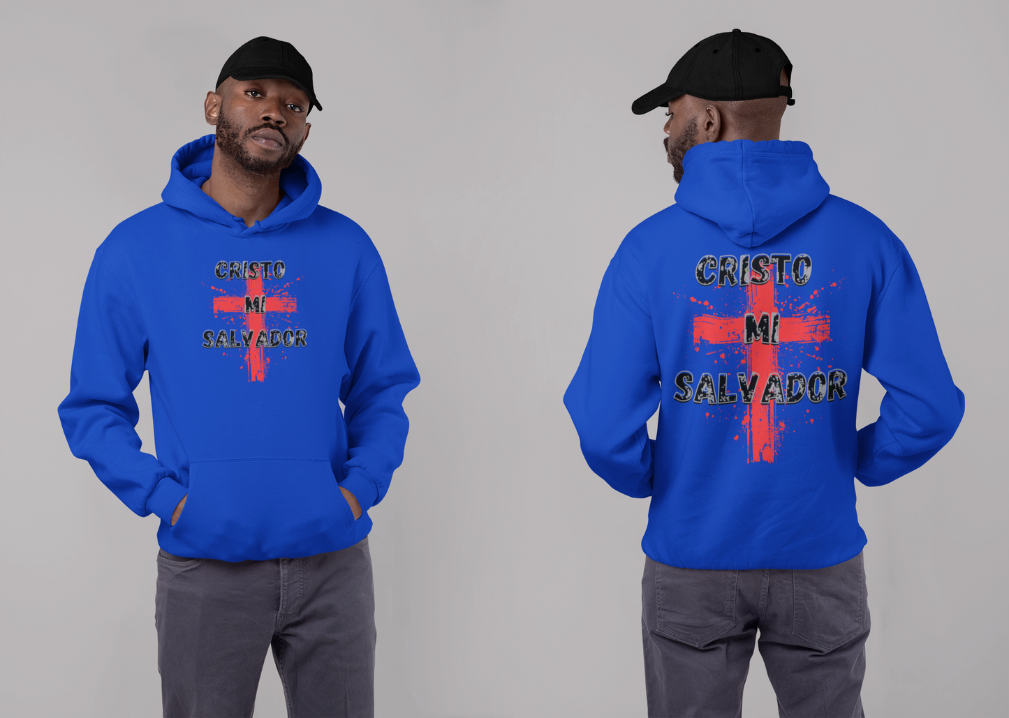 Men College Hoodie-- Cristo Mi Salvador