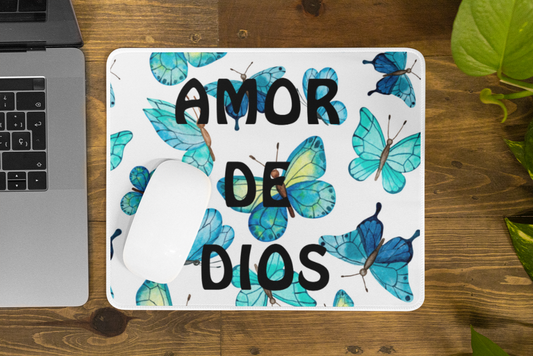 Mouse Pad (Rectangle)-- Amor De Dios Mariposa (Azul)