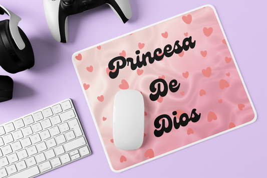 Mouse Pad (Rectangle) Princesa De Dios (Rosa, Corazon)