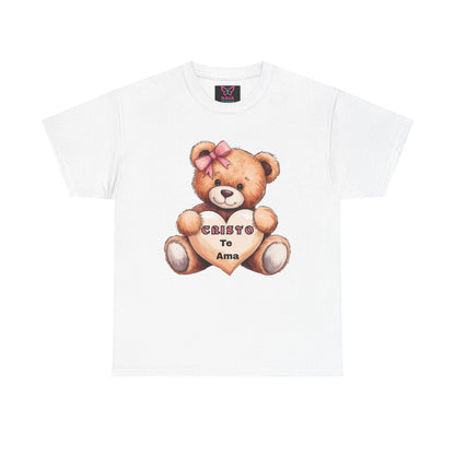 Cute Bear Graphic Tee for Kids, Personalized Birthday Gift, Heavy Cotton T-Shirt, Cute Animal T-Shirt, Unique Gift Idea