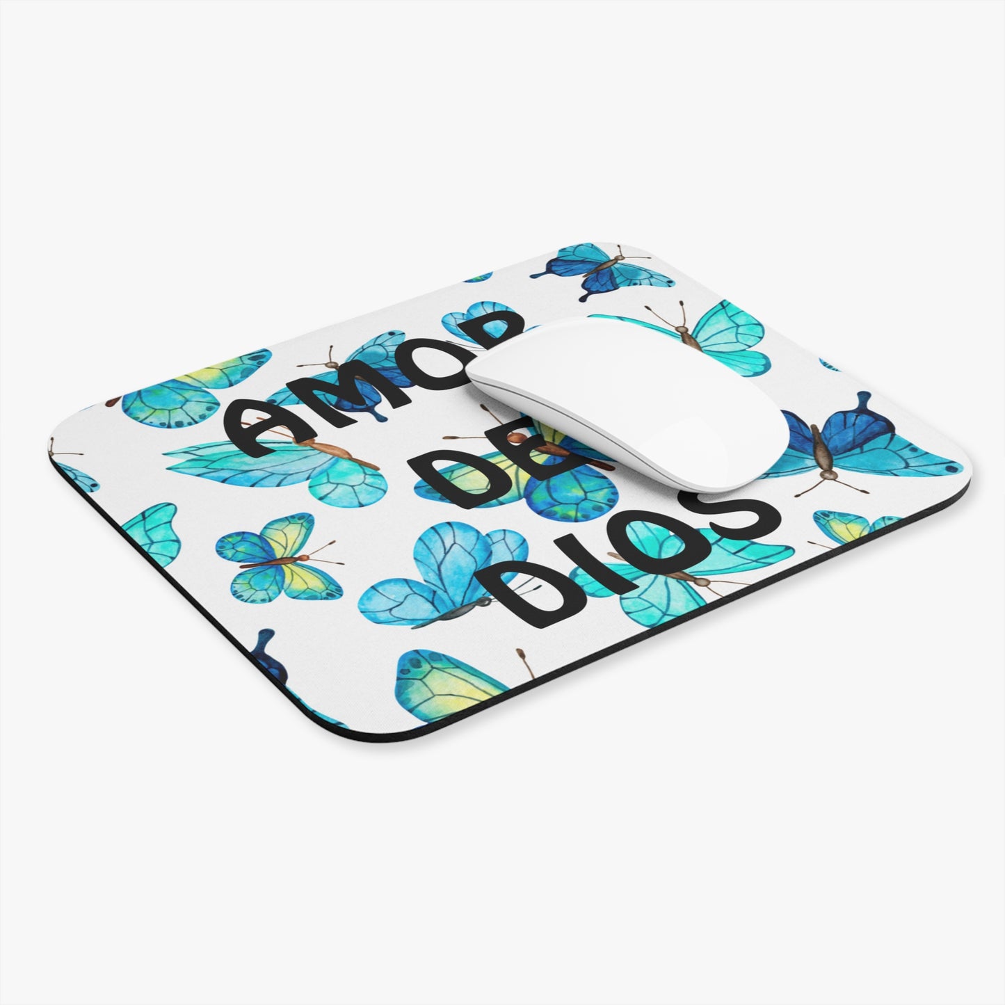 Mouse Pad (Rectangle)-- Amor De Dios Mariposa (Azul)