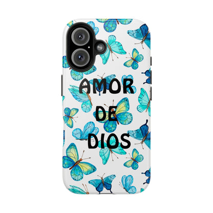 Amor De Dios Mariposa Azul-Tough Phone Cases