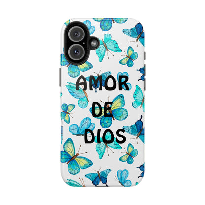 Amor De Dios Mariposa Azul-Tough Phone Cases