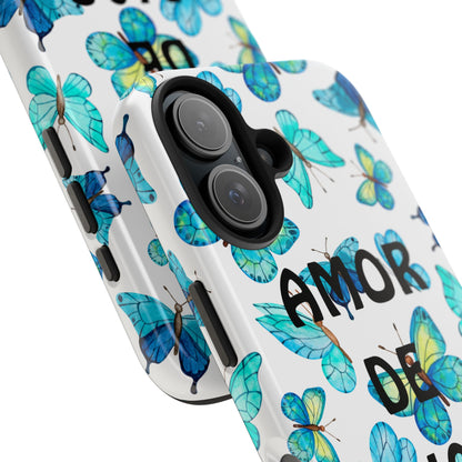 Amor De Dios Mariposa Azul-Tough Phone Cases