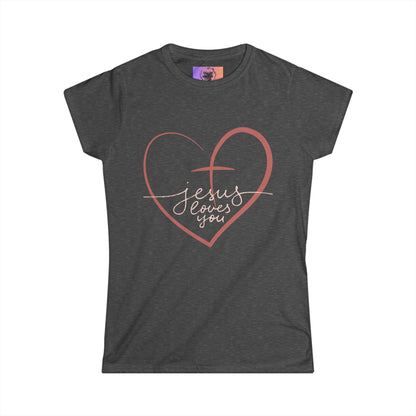 Women's Softstyle Tee-- Jesus Loves You